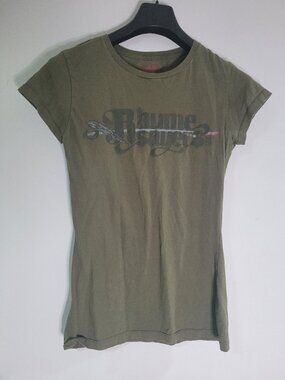 Rhymesayers Entertainment Women's Graphic T-Shirt Size Large Olive Green